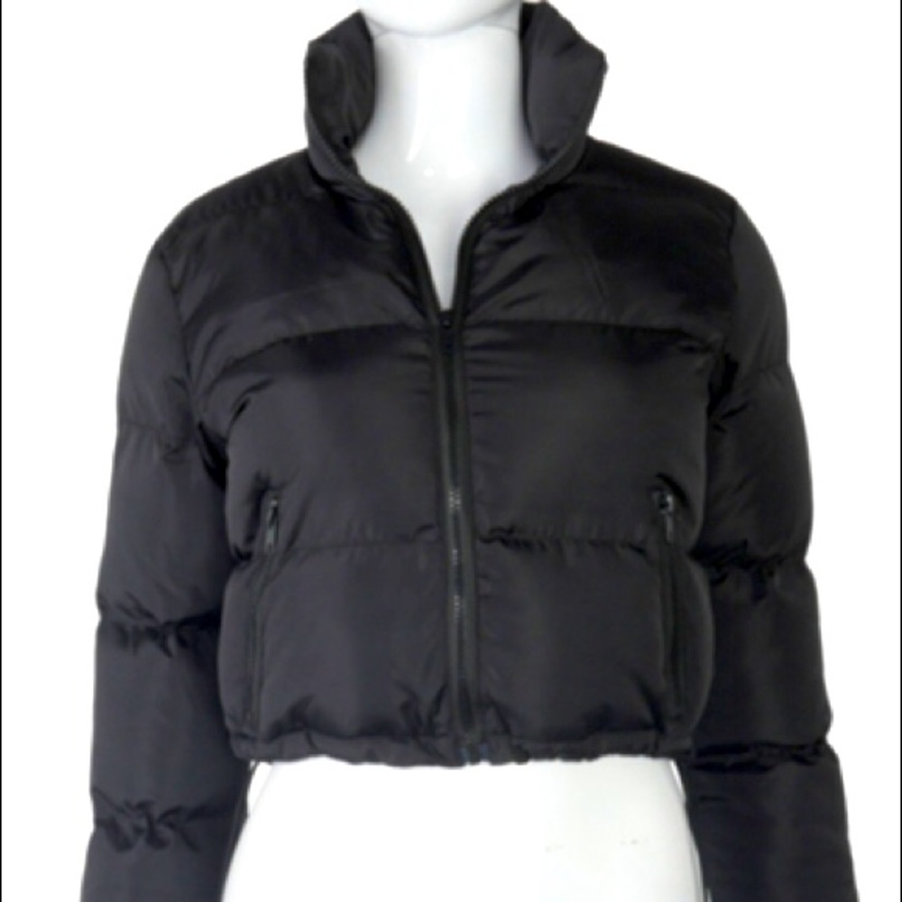 Black Puffer Crop Jacket